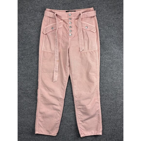 Veronica Beard Jeans Womens 29 Pink Rinley Cropped High Rise Button Fly Made USA - Picture 1 of 9